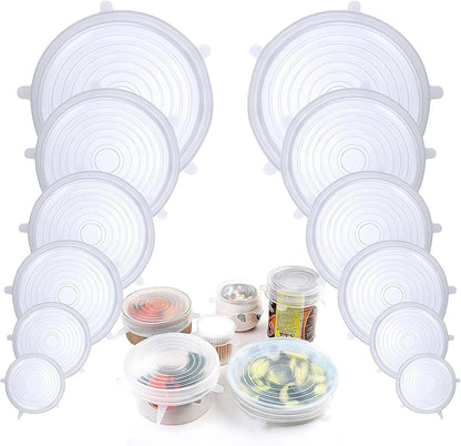 Theflame™ Silicone Stretch Lids Reuseable Microwave Safe Flexible Covers (offer)