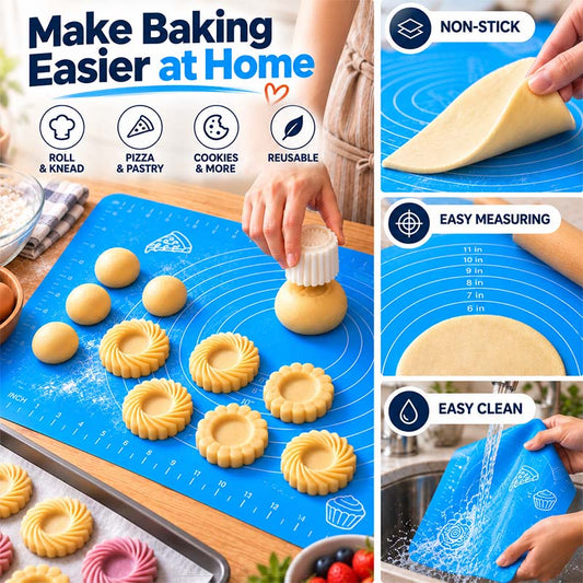 Silicone Baking Mat with Measurements – Non-Stick Roti, Dough & Cookie Sheet Oven Liner(offer)
