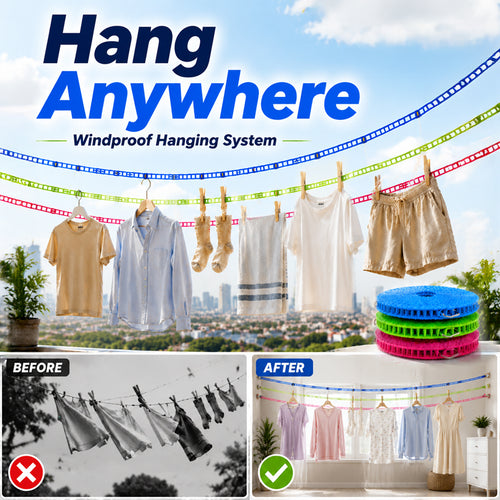 ⌛ 50% OFF! 🏠🚫 No Drills, No Wall Damage! Space-Saving Portable Drying Rack for Balcony, Bathroom & Outdoor Use