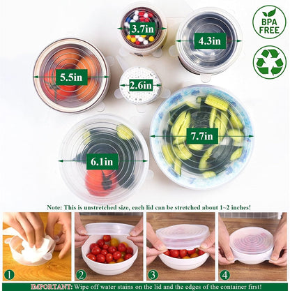 Theflame™ Reusable Silicone Lids — 6 PCS Stretch Bowl & Pot Covers