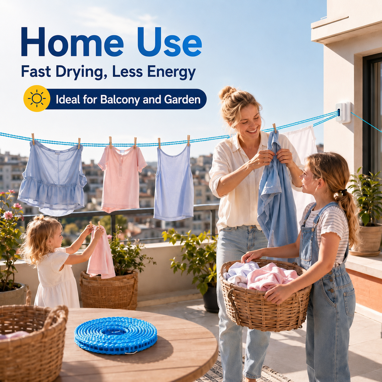 ⌛ 50% OFF! 🏠🚫 No Drills, No Wall Damage! Space-Saving Portable Drying Rack for Balcony, Bathroom & Outdoor Use