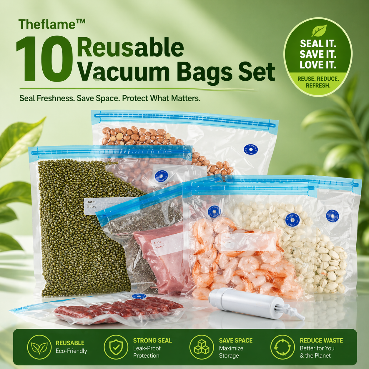 Theflame™ 10 Reusable Vacuum Bags Set (offer)
