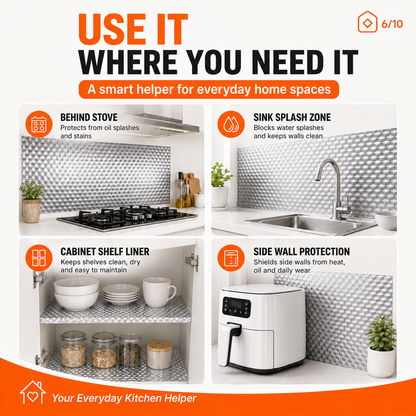 🛡️68% OFF! 🍳 Kitchen Oil-Proof Stickers – Removable Self-Adhesive Cabinet, Countertop & Wall Protector Film for Grease, Stains and Splashes 🌟