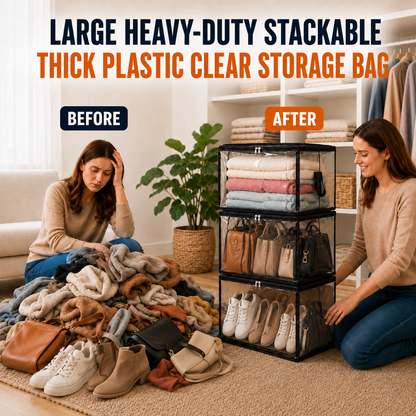 🔥LIMITED TIME 50% OFF📦Large Heavy-Duty Stackable Thick Plastic Clear Storage Bag (Pro)