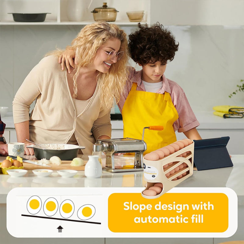 Theflame™ 🥚Rolling Egg Organizer for Refrigerator | Space-Saving Egg Holder for Fridge Door ✨