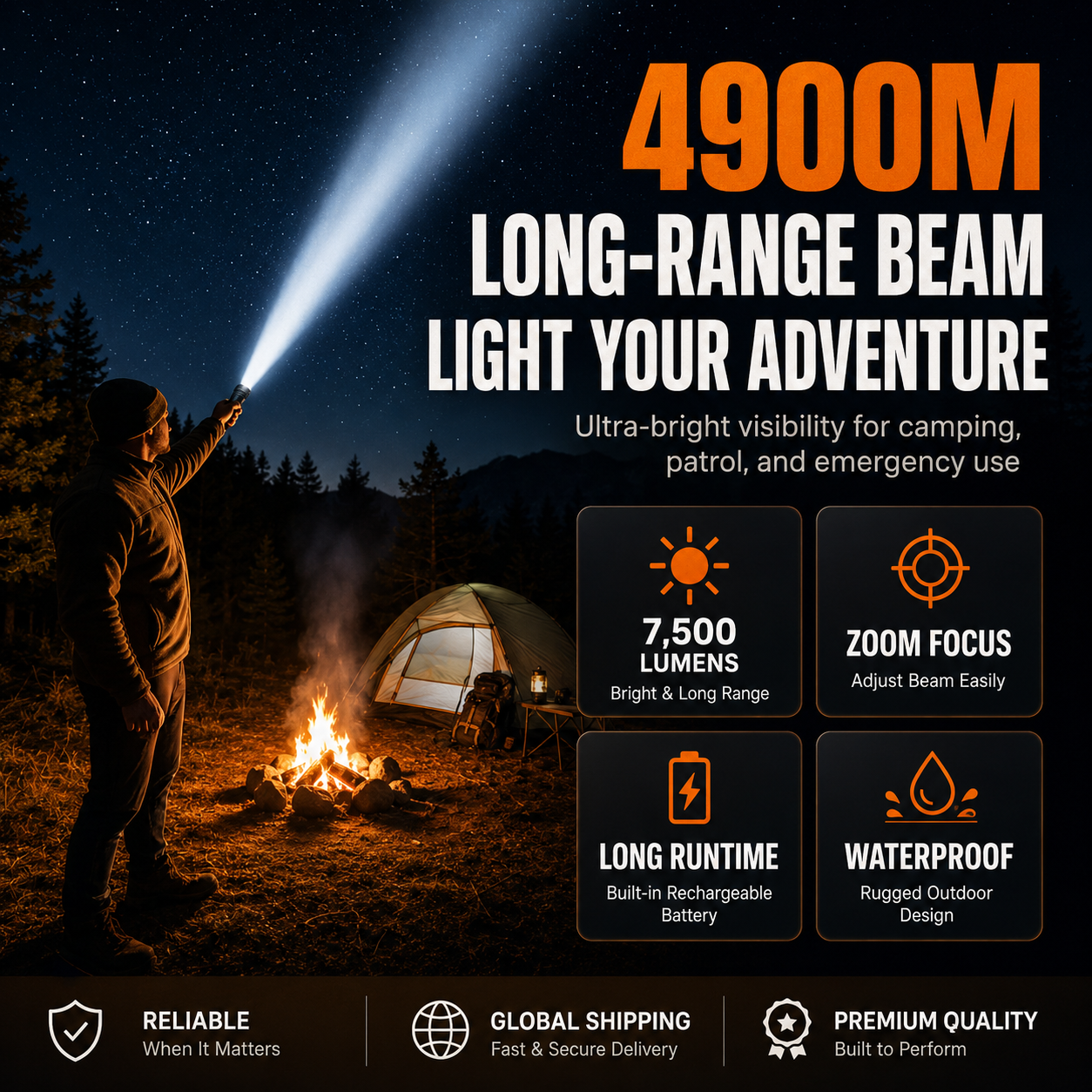 ⏳Time-Limited Special⏰Theflame™ Super Strong Light Zoomable Flashlight