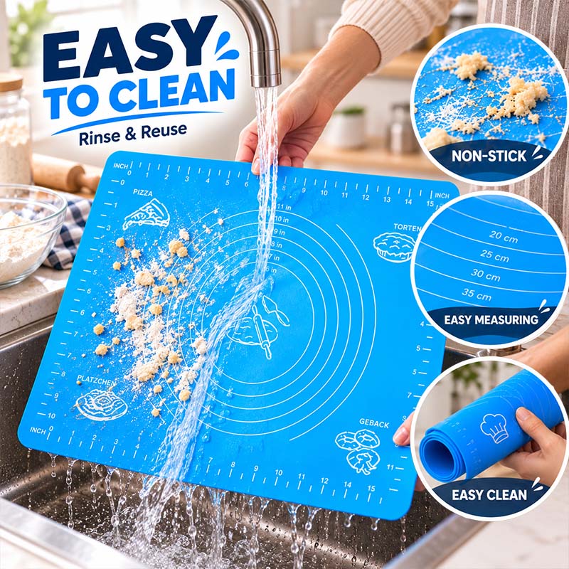 Silicone Baking Mat with Measurements – Non-Stick Roti, Dough & Cookie Sheet Oven Liner(offer)