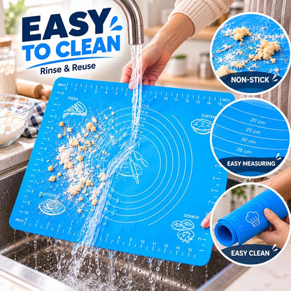 Silicone Baking Mat with Measurements – Non-Stick Roti, Dough & Cookie Sheet Oven Liner(offer)