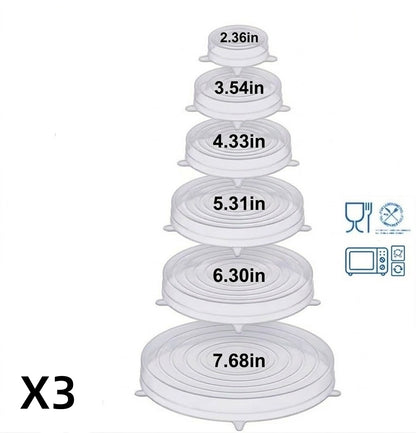 Theflame™ Reusable Silicone Lids — 6 PCS Stretch Bowl & Pot Covers