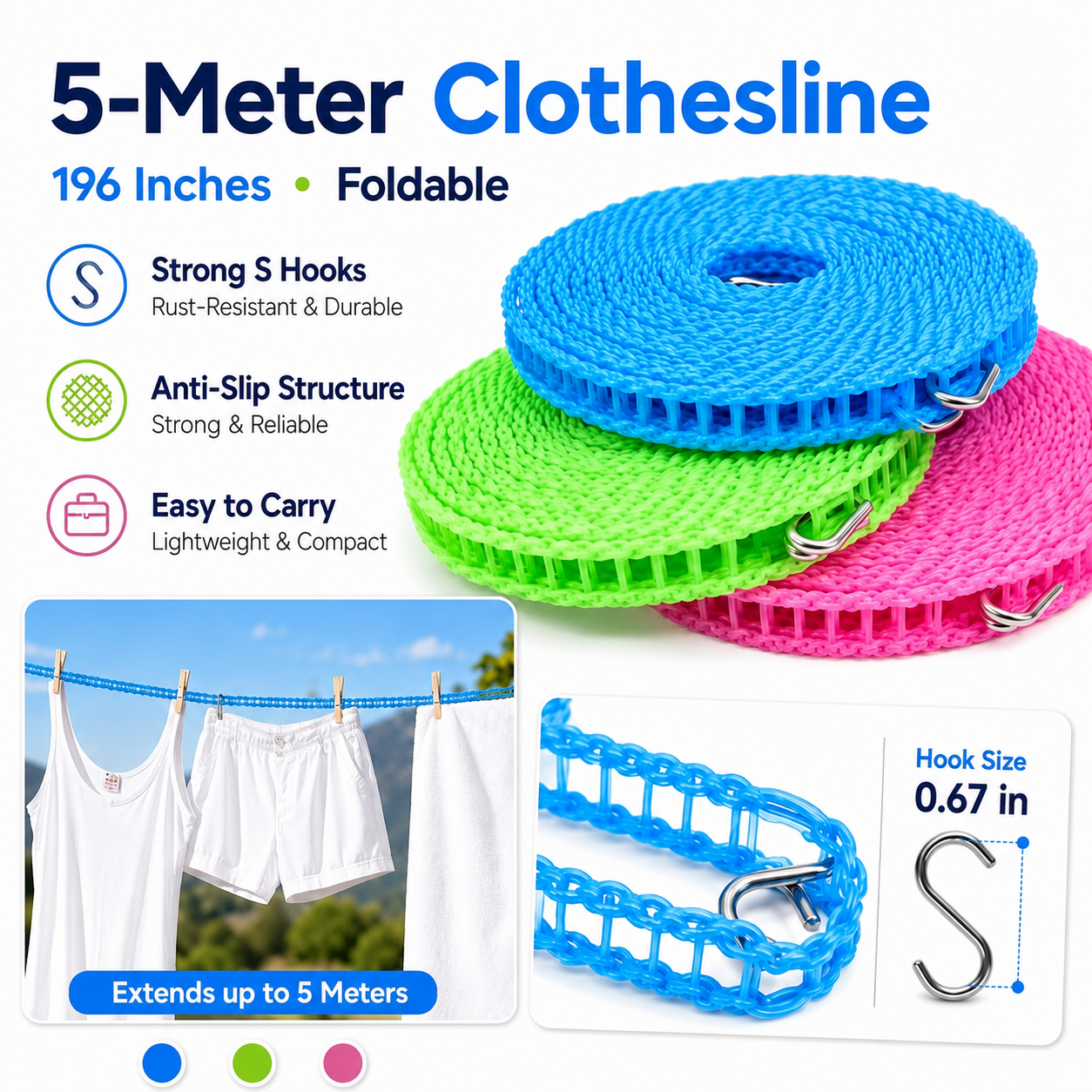 ⌛ 50% OFF! 🏠🚫 No Drills, No Wall Damage! Space-Saving Portable Drying Rack for Balcony, Bathroom & Outdoor Use