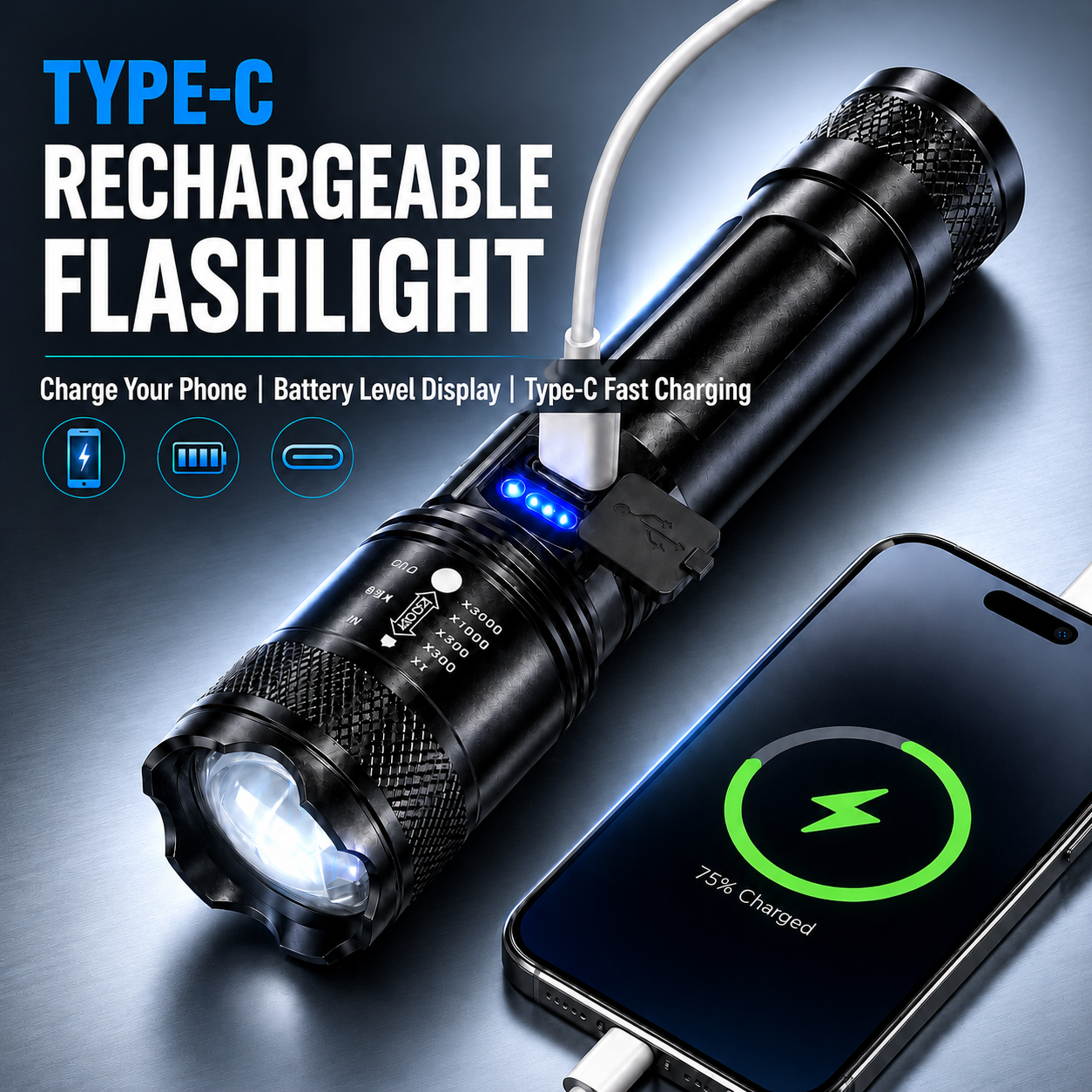 ⏳Time-Limited Special⏰Theflame™ Super Strong Light Zoomable Flashlight