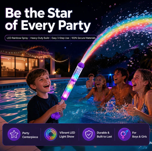 🌈Glowing Rainbow LED Water Blaster- Summer Fun That Pops Like Magic! ✨