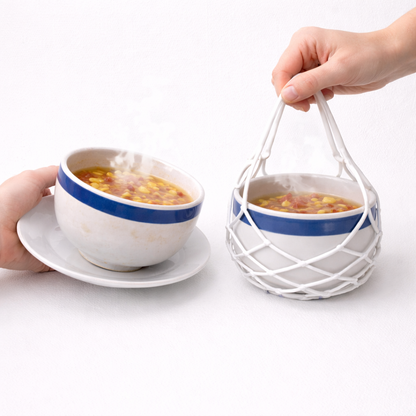 Theflame™ 2-in-1 Silicone Mesh Bag & Heat-Resistant Trivet Mat for Hot Bowls (Offer)
