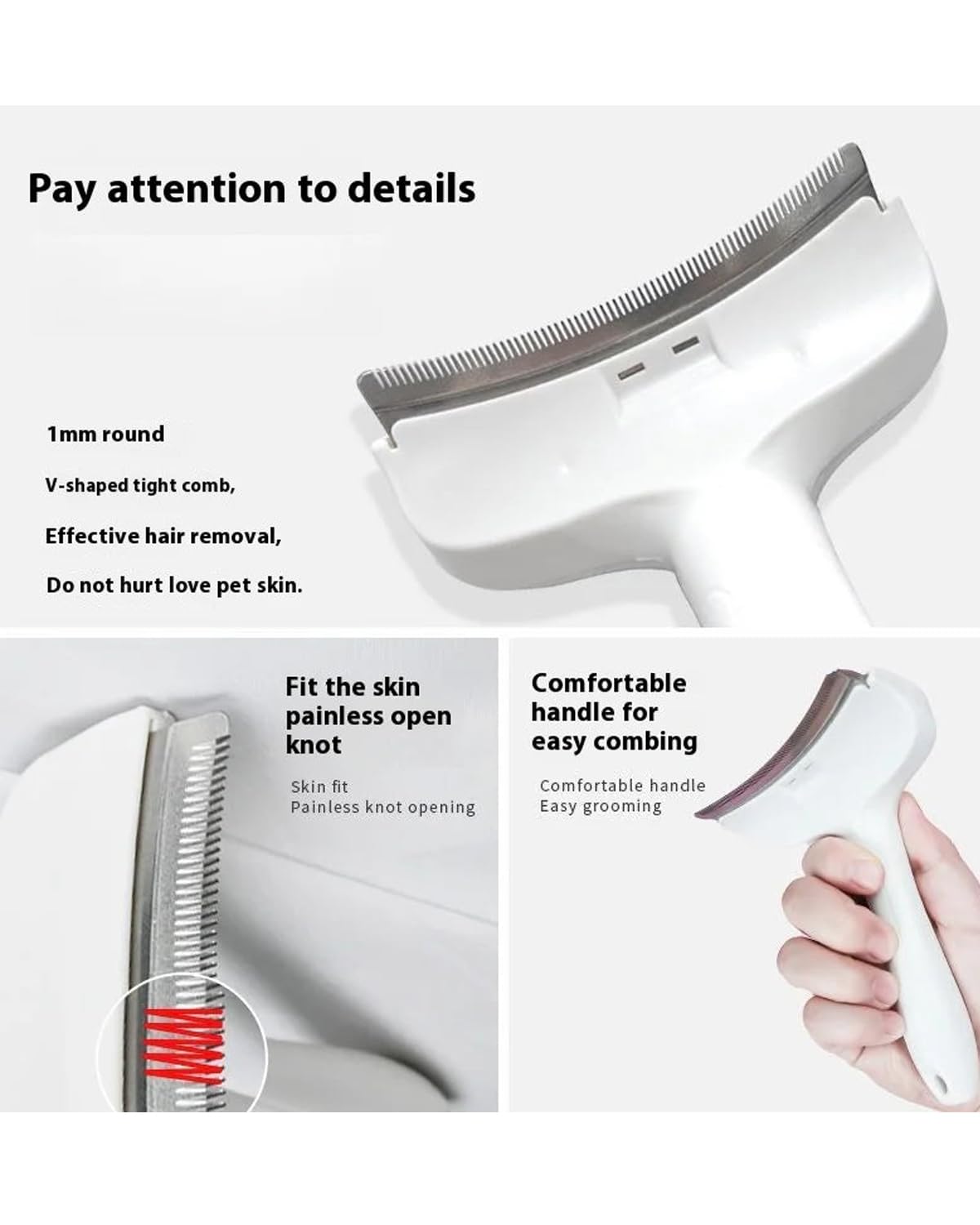 Theflame™ V-Tooth Deshedding Comb for Pets