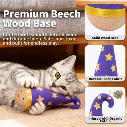 Theflame™ Wooden Wobble Cat Toy