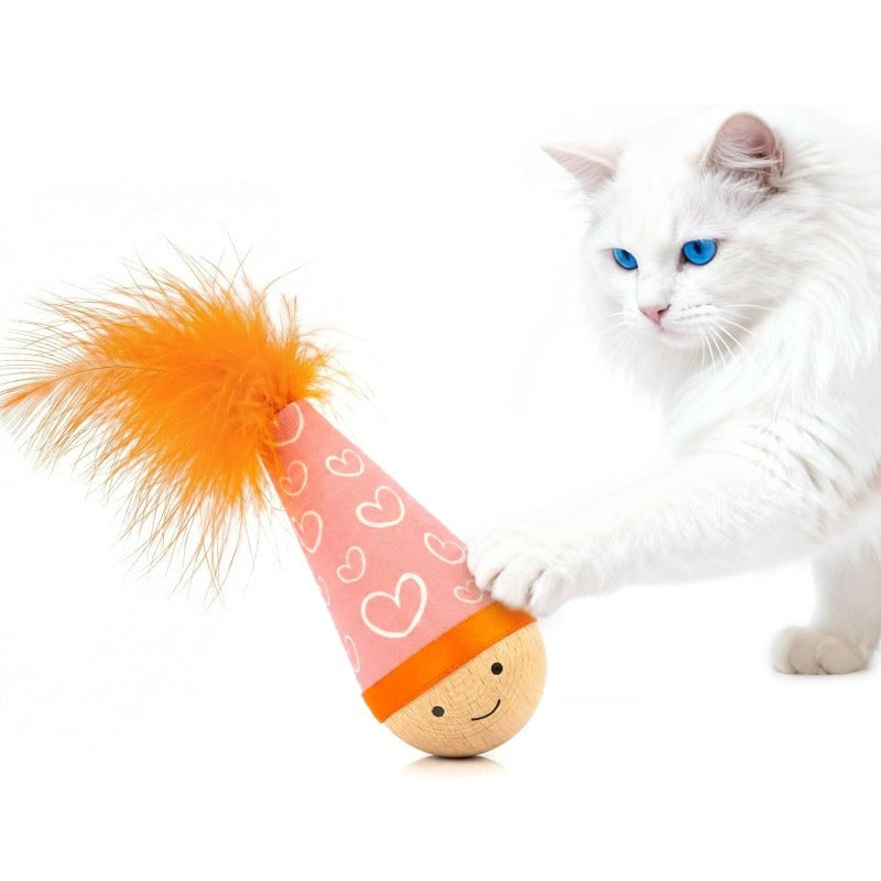 Theflame™ Wooden Wobble Cat Toy