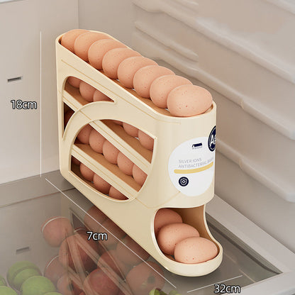 Theflame™ 🥚Rolling Egg Organizer for Refrigerator | Space-Saving Egg Holder for Fridge Door ✨