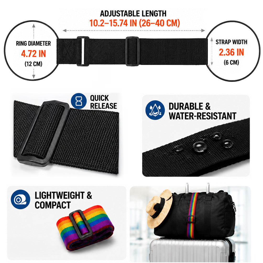 Theflame™ Adjustable Luggage Connector Strap
