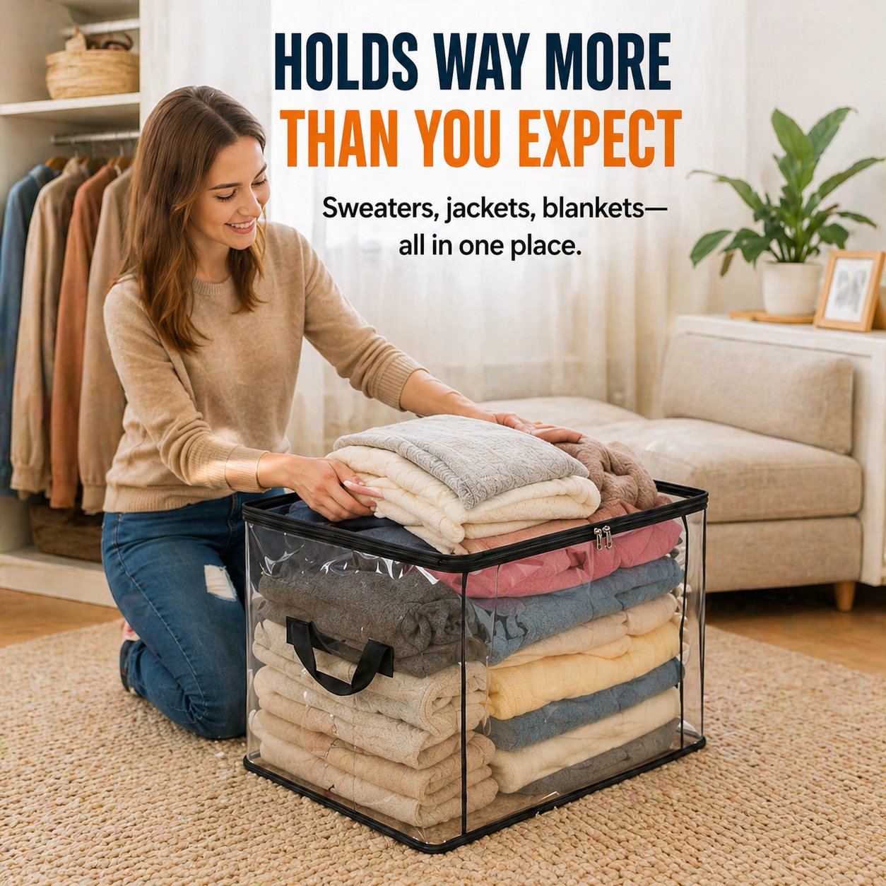 🔥LIMITED TIME 50% OFF📦Large Heavy-Duty Stackable Thick Plastic Clear Storage Bag