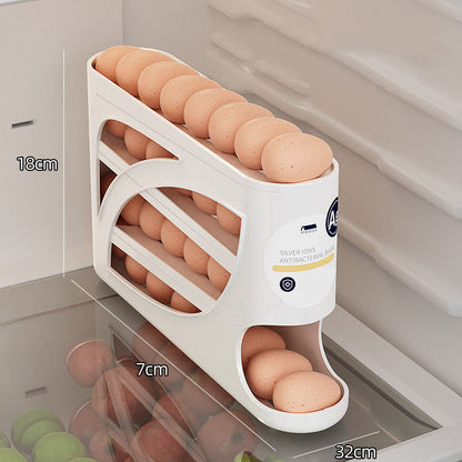 Theflame™ 🥚Rolling Egg Organizer for Refrigerator | Space-Saving Egg Holder for Fridge Door ✨