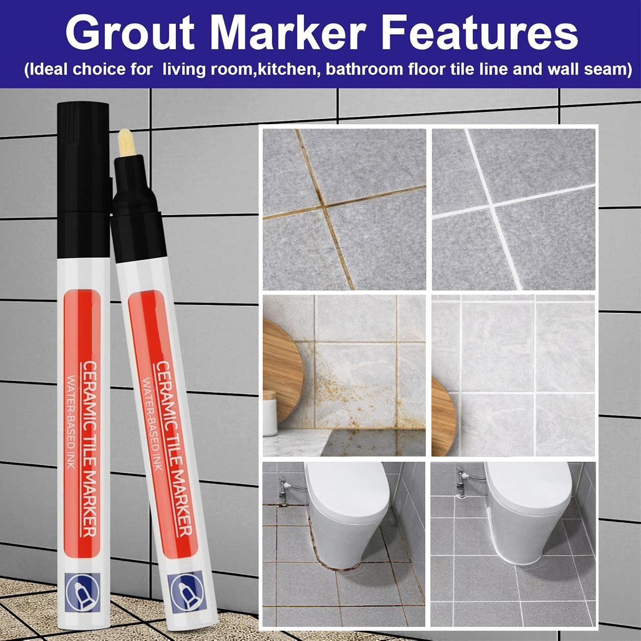🖌️Theflame™ Anti-Mould & Waterproof Joint Pen for Ceramic Tiles!