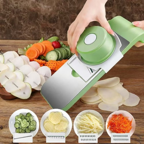 Next-Gen 100% Hand-Safe Mandoline Slicer — Zero Waste Garlic & Veggie Prep Tool