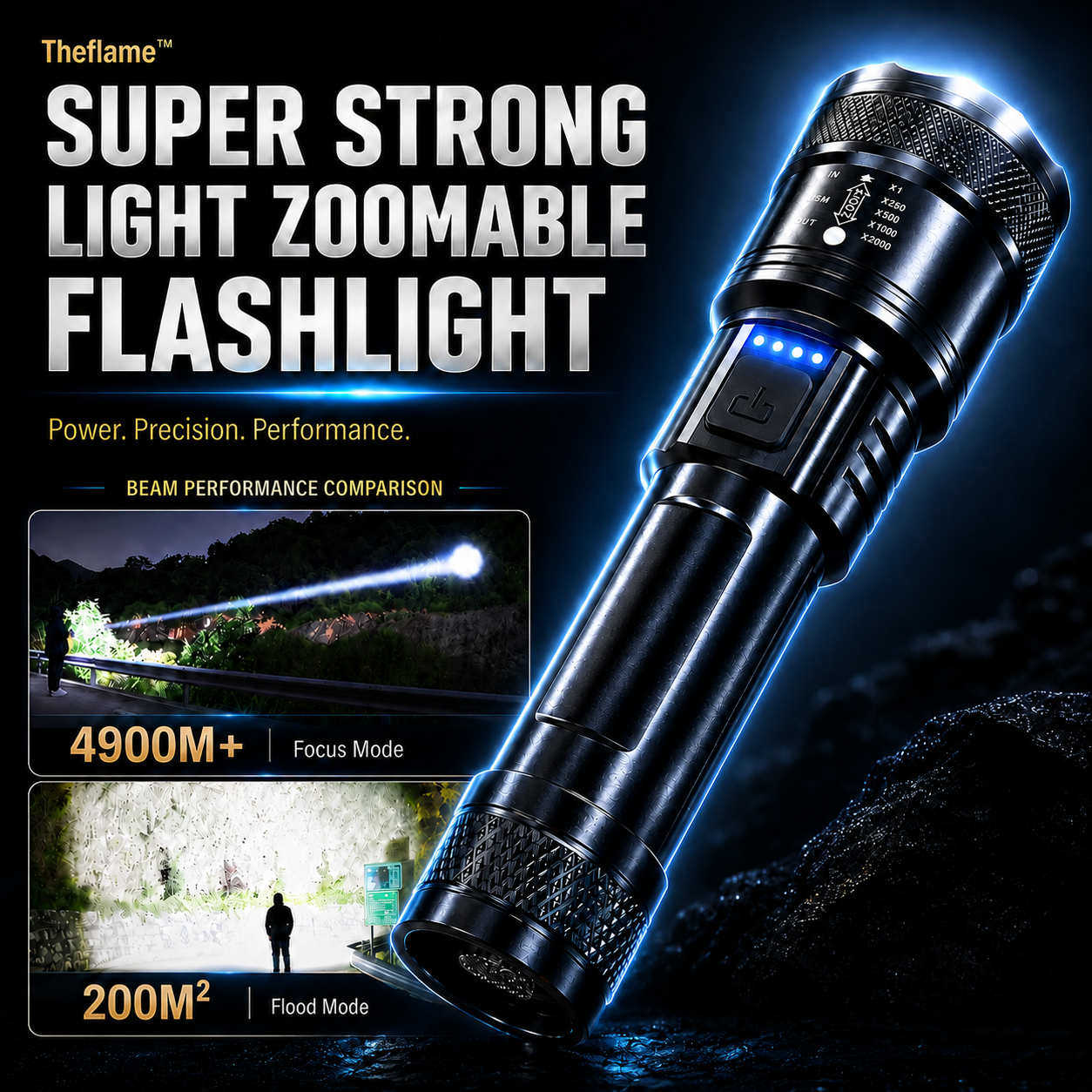 ⏳Time-Limited Special⏰Theflame™ Super Strong Light Zoomable Flashlight