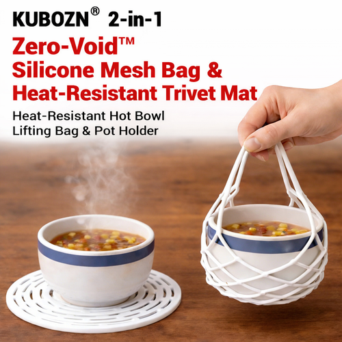 Theflame™ 2-in-1 Silicone Mesh Bag & Heat-Resistant Trivet Mat for Hot Bowls (Offer)