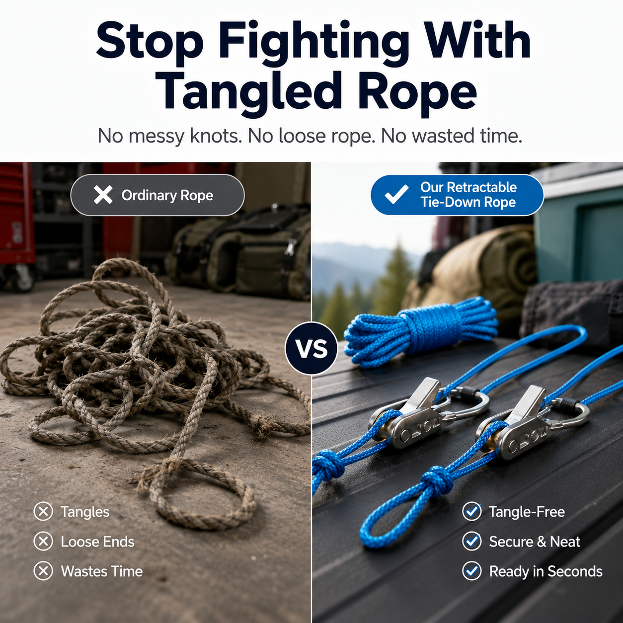🔥50% OFF!🔥Retractable Adjustable Rope Buckle System Heavy Duty Cord