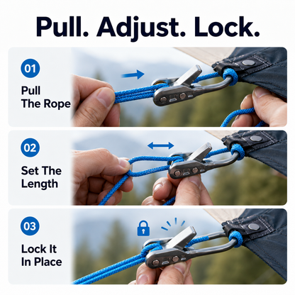 🔥50% OFF!🔥Retractable Adjustable Rope Buckle System Heavy Duty Cord