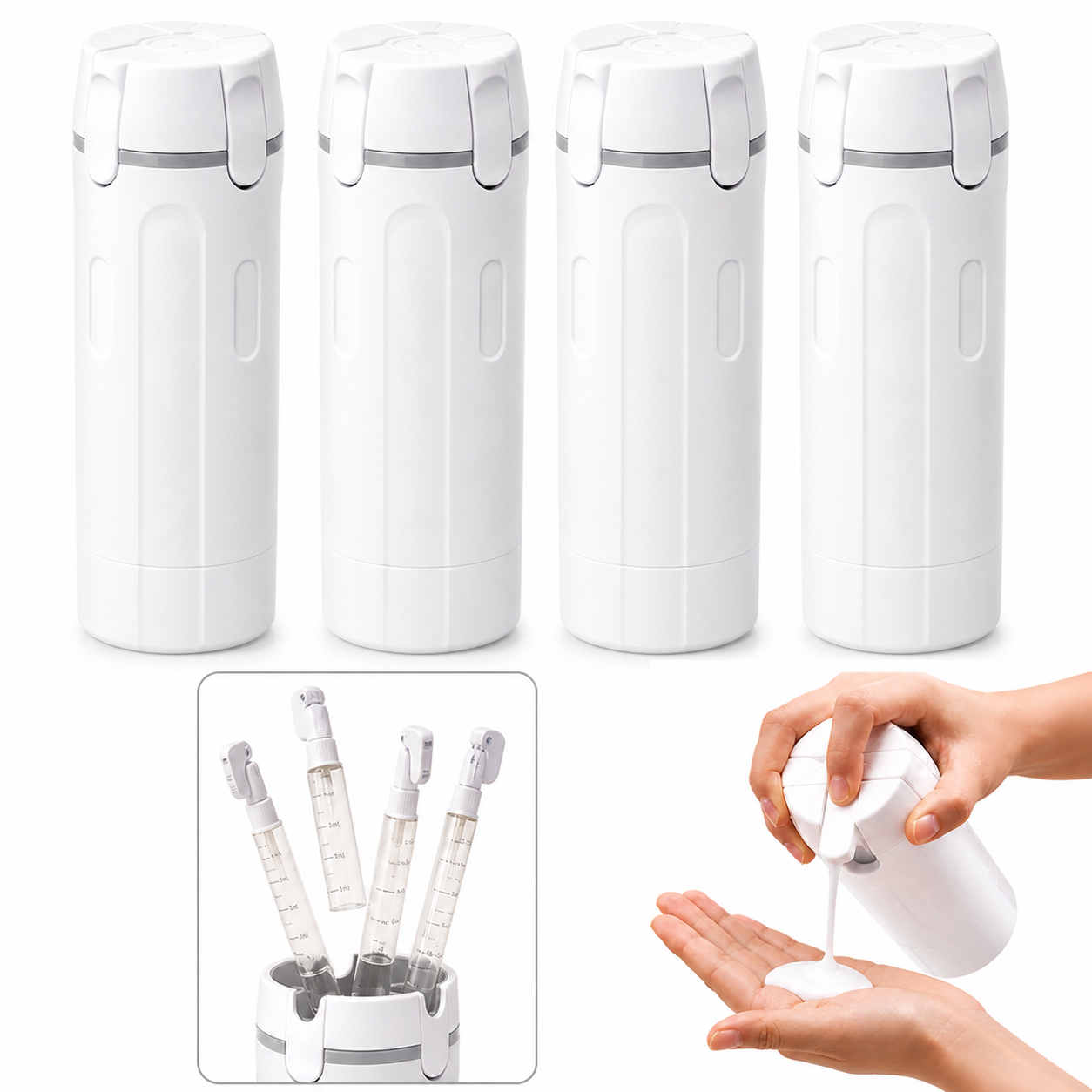 Theflame™ Travel Dispenser - Carry 4 Essentials in 1 Bottle（Offer）