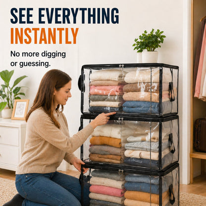 🔥LIMITED TIME 50% OFF📦Large Heavy-Duty Stackable Thick Plastic Clear Storage Bag