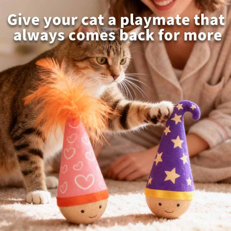 Theflame™ Wooden Wobble Cat Toy