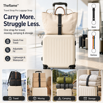 🔥LIMITED TIME 50% OFF ⚡Theflame™ 3-in-1 Travel Strap for Moving & Camping