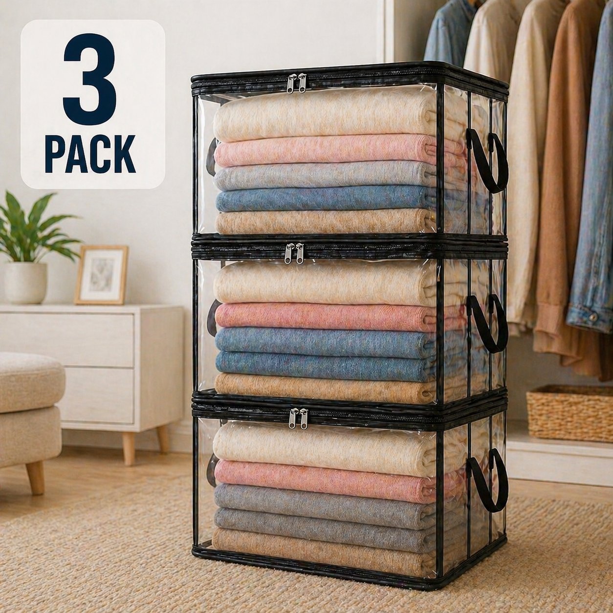 🔥LIMITED TIME 50% OFF📦Large Heavy-Duty Thick Plastic Clear Storage Bag for Clothes, Moving & Storage (Offer)
