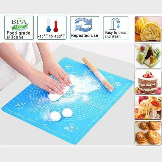Silicone Baking Mat with Measurements – Non-Stick Roti, Dough & Cookie Sheet Oven Liner(offer)