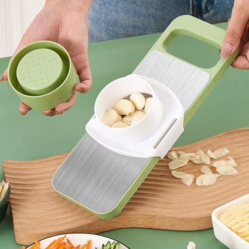 Next-Gen 100% Hand-Safe Mandoline Slicer — Zero Waste Garlic & Veggie Prep Tool