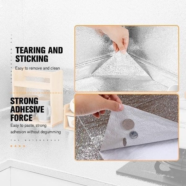 🛡️68% OFF! 🍳 Kitchen Oil-Proof Stickers – Removable Self-Adhesive Cabinet, Countertop & Wall Protector Film for Grease, Stains and Splashes 🌟