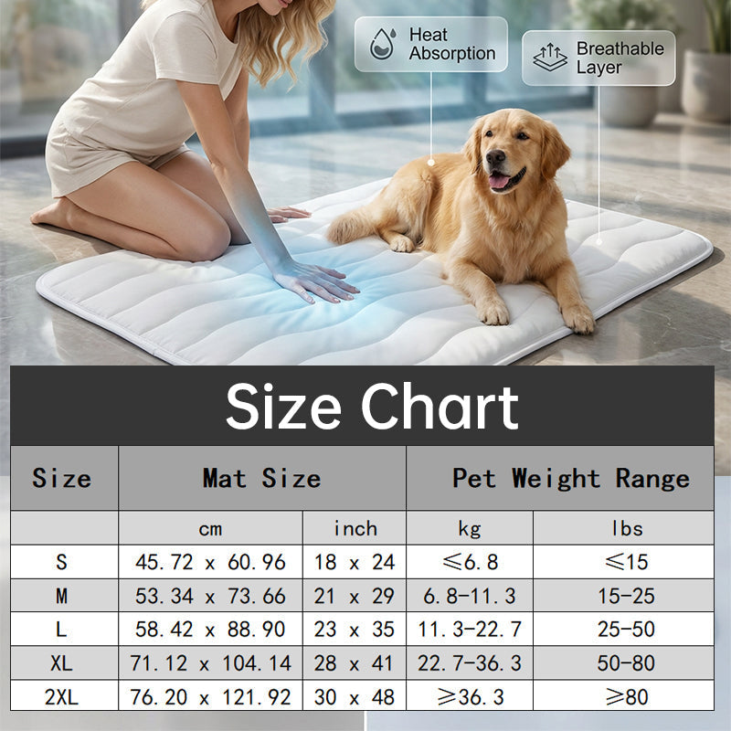 ❄️Summer Sale❄️ Theflame™ Pet Cooling Ice Silk Mat – Summer Cooling Pet Bed Pad for Dogs and Cats🐾