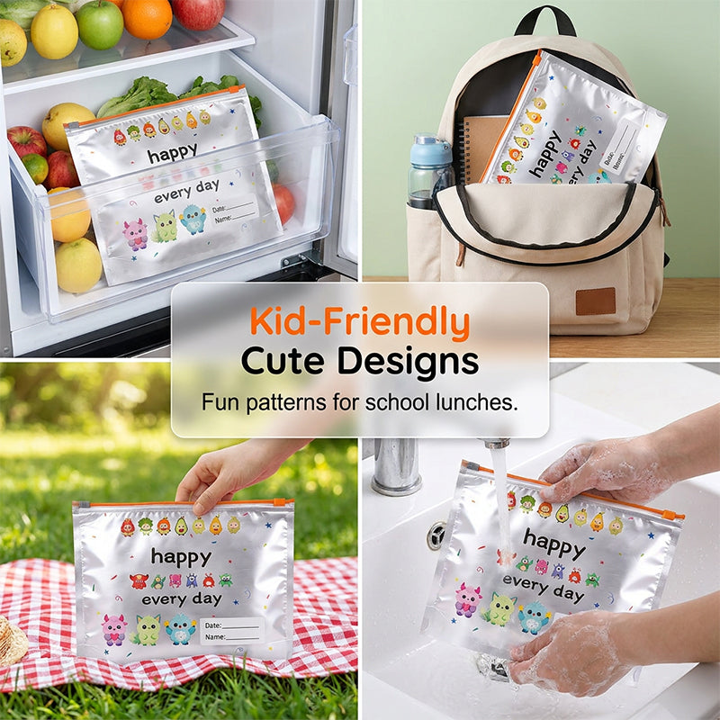⭐ Reusable Aluminum Foil Sealable Storage Bags (10-Pieces)